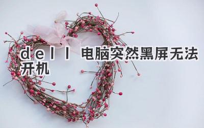 dell電腦突然黑屏無法開機