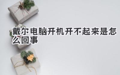 戴爾電腦開機開不起來是怎么回事