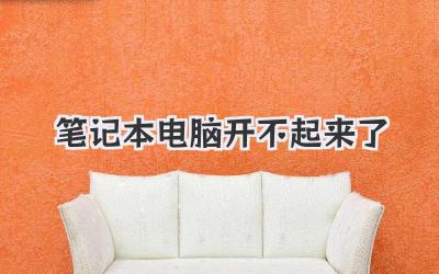筆記本電腦開不起來了