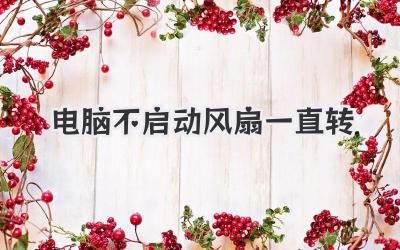 電腦不啟動(dòng)風(fēng)扇一直轉(zhuǎn)