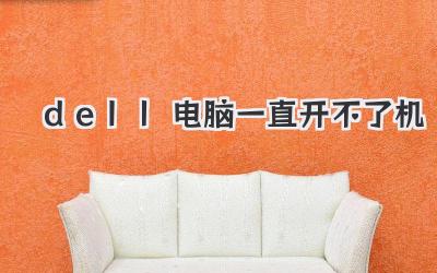 dell電腦一直開不了機