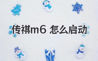 傳祺m6怎么啟動