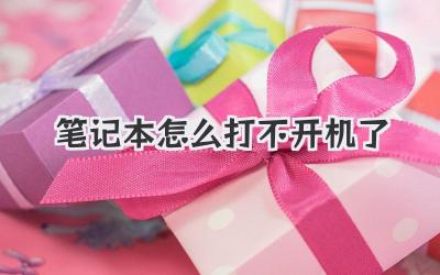 筆記本怎么打不開機(jī)了