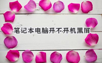 筆記本電腦開不開機黑屏