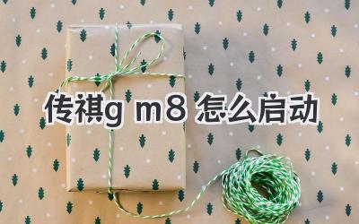 傳祺gm8怎么啟動