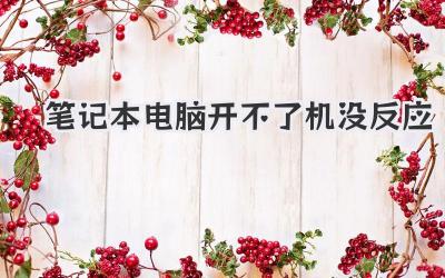 筆記本電腦開不了機(jī)沒反應(yīng)
