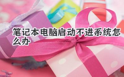 筆記本電腦啟動不進系統(tǒng)怎么辦