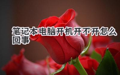 筆記本電腦開機開不開怎么回事