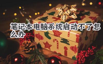 筆記本電腦系統(tǒng)啟動(dòng)不了怎么辦