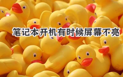 筆記本開機有時候屏幕不亮