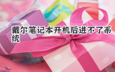 戴爾筆記本開機(jī)后進(jìn)不了系統(tǒng)