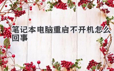 筆記本電腦重啟不開機怎么回事