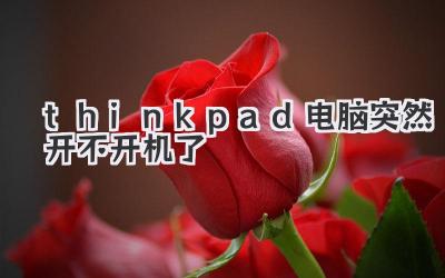 thinkpad電腦突然開不開機了