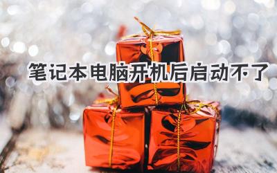 筆記本電腦開機(jī)后啟動(dòng)不了